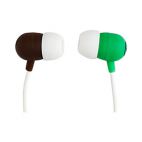 Urbanz MIX Noise Isolating Mixed Up Colour In-Ear Headphones Brown/Green - New
