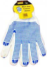 Mechanix 45/294 Blue Dot Grip White Cotton Grip Gloves One Size Fits Most Adult