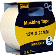 Mekanix 45/289 Twin Pack of 24mm x 12m Masking Tape Reels Decorating Accessories