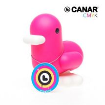 Dhink Dhink266-02 Canar 16cm Bird Design Saving Piggy Kiddy Coin Bank Magenta