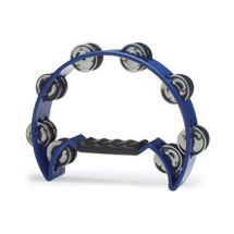 Stagg TAB2 Blue Cutaway Plastic Tambourine With 16 Jingles and Hand Grip - New