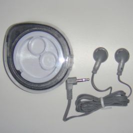 Omega HP-17-1 Stereo Earphone Cable Winding Compact Carry Case Super Bass - Grey
