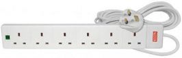 Mercury 429.776 Surge/Spike Protected 6 Gang Extension Lead BS1363/A Compliant