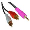 Boyz Toys RY675 1.5m Phono to Aux Cable - 3.5mm Jack Plug for Most Media Players