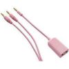 Groov-e GVAC2 3.5mm Jack Audio Cable Set Headphone Splitter Aux Male Lead - Pink