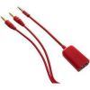 Groov-e GVAC2 3.5mm Jack Audio Cable Set Headphone Splitter Aux Male Lead - Red