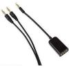 Groov-e GVAC2 3.5mm Jack Audio Cable Set Headphone Splitter Aux Male Lead Black