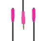 AVA RY718 3.5mm MP3 Player Headphone Splitter Cable 0.2m Length Pink Connectors