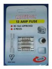 Omega 21136 Mains Electrical Safety Plug Fuses UK 13 Amp Pack of 4 Blister Pack