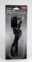 Lloytron A560 1m Mains Power Supply 3A to C7 Figure 8 Cable Laptop/Radio Black