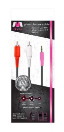 Boyz Toys RY675 1.5m Phono to Aux Cable - 3.5mm Jack Plug for Most Media Players