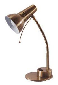 Lloytron L941 40w Flexi Neck Adjustable Angle Task Desk Lamp E14 - Antique Brass