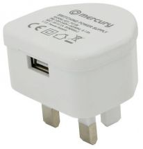 Mercury 421.741 Efficient Compact Mains Plug USB Charger 1000mA Output White New