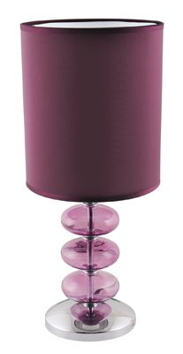 Lloytron L2105 Viennese Spheres 16" 41cm 40w Table Light Lamp Chrome Base Purple
