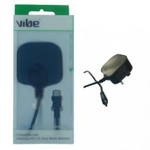 Vibe VI-22805 BLACK Compact and Lightwieght Rapid Charge Micro USB Mains Charger
