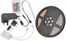 QTX 153.727 DIY LED Light Tape Reel Remote Control 5m IP65 Rated Multi Coloured