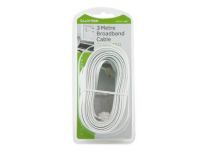 Lloytron A456 Broadband Modem Telephone Connector Cable RJ11 3m Long Lead White