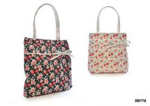 KS Brands BB0778 Bright Coloured Floral Print Straw Bag Assorted Colours PU Bow