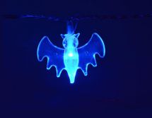 Qtx 155.522 Halloween High Quality Bats Design LED Battery String Lights - Blue