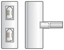 AV:Link 283.902 Telephone Line Socket Plug 2 Way Double Adaptor Splitter - White