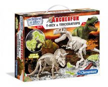 Clementoni 61245 Archeofun T-Rex and Triceratops Glow in the Dark Scientific Kit