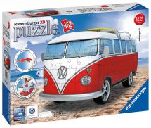Ravensburger 12516 162 Numbered Plastic Puzzle Pieces VW Bus 3D Puzzle - Multi