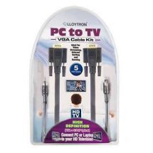 Lloytron A2604 5m PC to TV Cable Kit HD VGA HDMI Video & Audio Mini Tos - Black