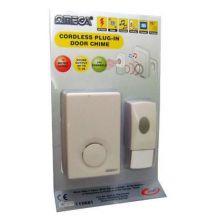 Omega 17520 Mains Powered Plug In Wireless Cordless Home Door Chime 75m Range