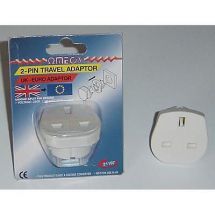 Omega 21107 European Travel Adaptor 3 Pin UK Plug to 2 Pin Euro 10 Amp Max White