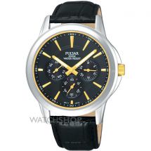 Pulsar PP6017X1 Quartz Analogue Movement Black Leather Strap Gents Watch - New