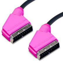 AVA RY713 Audio Video TV DVD 1.5m Length Scart Cable Lead Pink Connectors - New