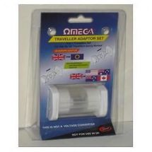 Omega 21117 Travel Adaptor 3 Pin UK to Worldwide Europe USA Canada Australia NZ