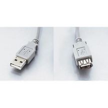 Lloytron A553 1m USB 2.0 Extension Cable Male Female Plug Socket PC Laptop Grey