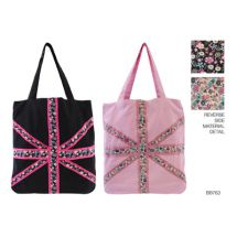 KS Brands BB0763 Girls Shopping Union Jack Ditsy Bag Sparkly Sequins Black Pink
