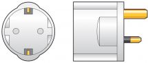 Mercury 429.829 Fused at 13A European Schuko to UK Travel Plug in Adaptor - Wht