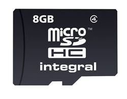 Integral Micro SD Memory Card 8GB + Mini & Full Adaptor