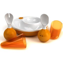 Tomy mOmma Developmental Meal Set Fork Spoon Warm Plate