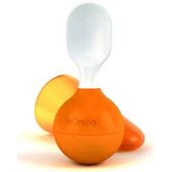 Tomy mOmma Baby Feeding Soft Spoon with Cover - Orange