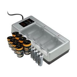 Universal Battery Charger AA Batteries + C/D Adaptors!