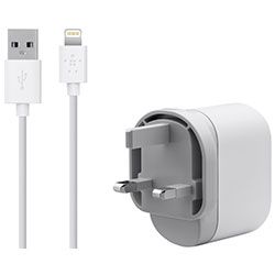 Belkin F8J112UK04 Lightning Wall Charger USB Power Adaptor iPhone 5 iPad 4 White