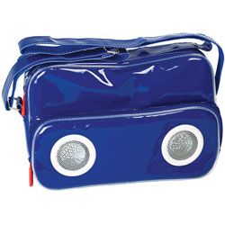Fun Shoulder Bag Built-in Stereo iPod Mp3 Speaker Blue