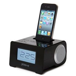 Groov-e GVSP8951 iPhone iPod Compact Speaker Dock System Alarm Clock Radio Black