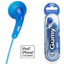 JVC GUMY MINT BLUE Headphones HAF-140 ipod mp3