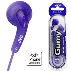 JVC GUMY Grape Violet Headphones HAF 140 VE ipod mp3