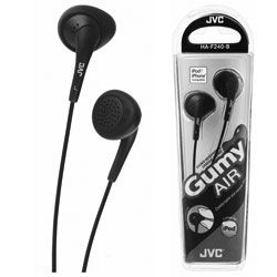 JVC HAF240 Gumy Air Rubber In-Ear Bud Headphones Black