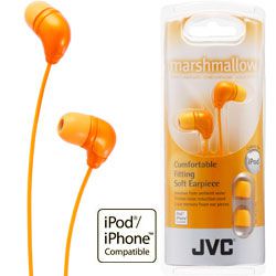 JVC HAFX34 Marshmallow In Ear Bud Headphones Orange