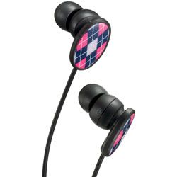 JVC HA-FXP3 Fashionista Style In Ear Headphones Argyle