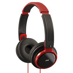 JVC HAS200 Riptide Portable Full Over Ear Pad Headband Stereo Headphones - Red