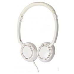 Urbanz JEWEL78 Full Over Ear Stereo Headphones Swarovski Crystal Detail - White