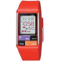 Casio Poptone Ladies Digital Futuristic Wrist Watch Red